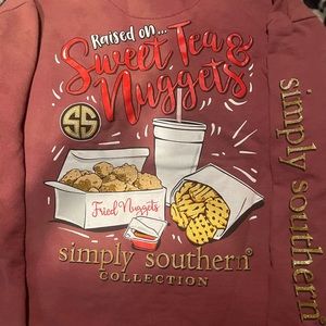 simply southern hoodie raised on sweet tea and nuggets. (size youth large)